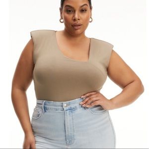 Asymmetrical Sleeveless Bodysuit - GoodAmerican sz5